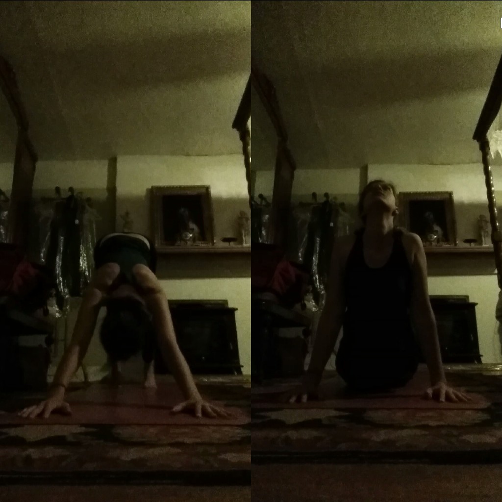 Terrible lighting, but some snapshots from my yoga practice.